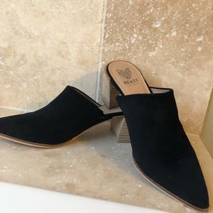 Black mules. Worn once